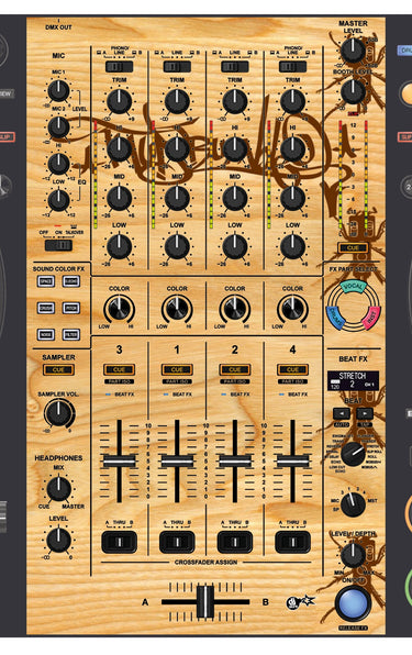 Pioneer DJ DDJ FLX10 MIXER Skin Thudrumble Wood